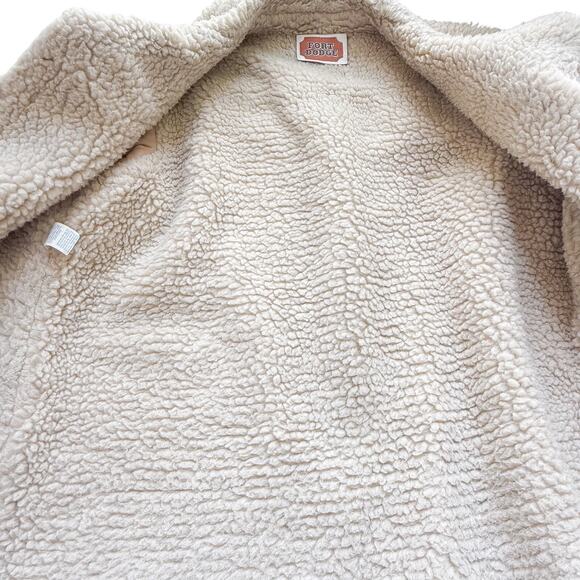 VTG 70s Fort Dodge Ranch Jacket Mens L Brown Sherpa Lining Western Boho Indie - Picture 3 of 10